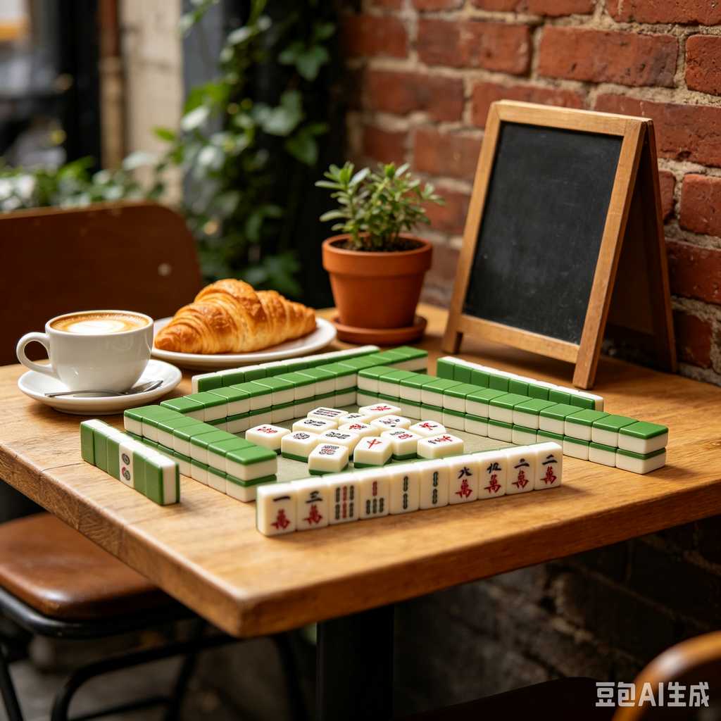 retro text mahjong tiles