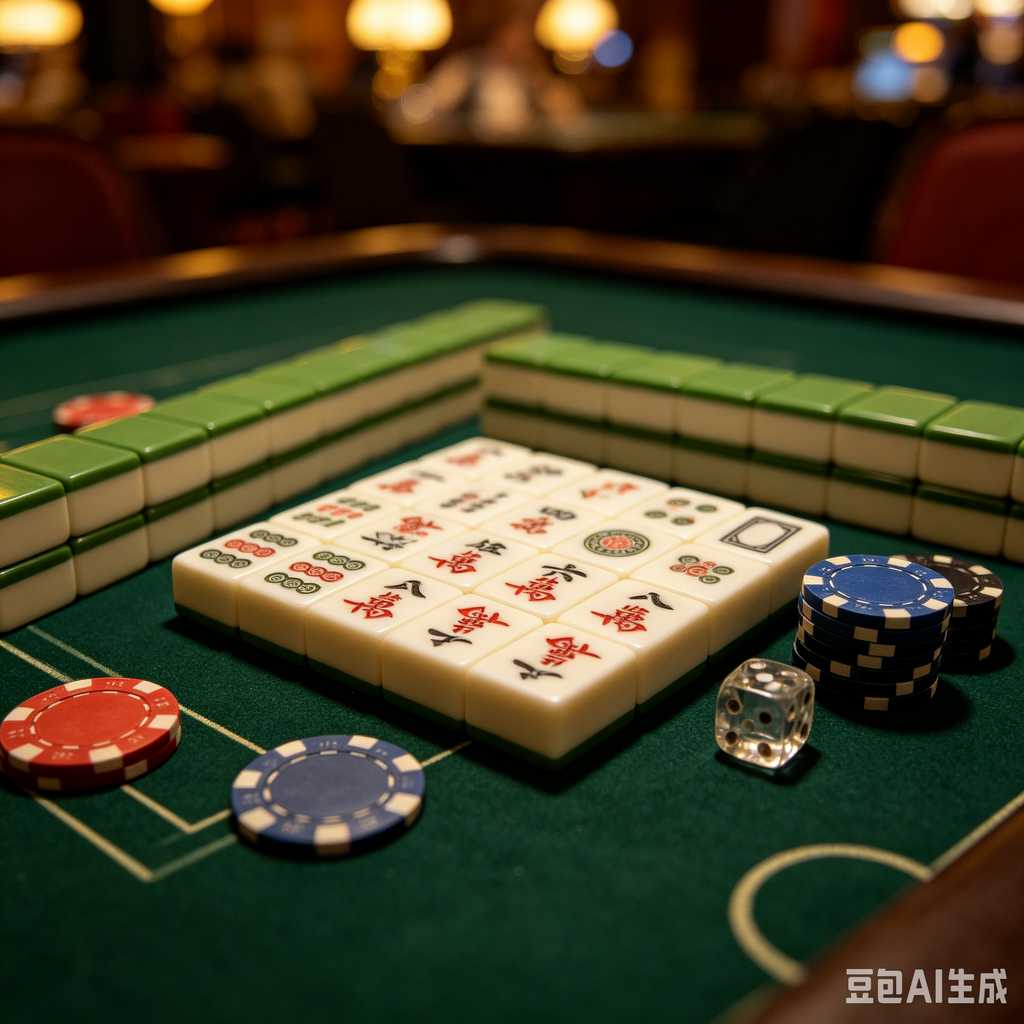 carved pattern mahjong set